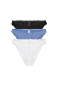 The High Rise: 3-Pack Black, White & French Blue