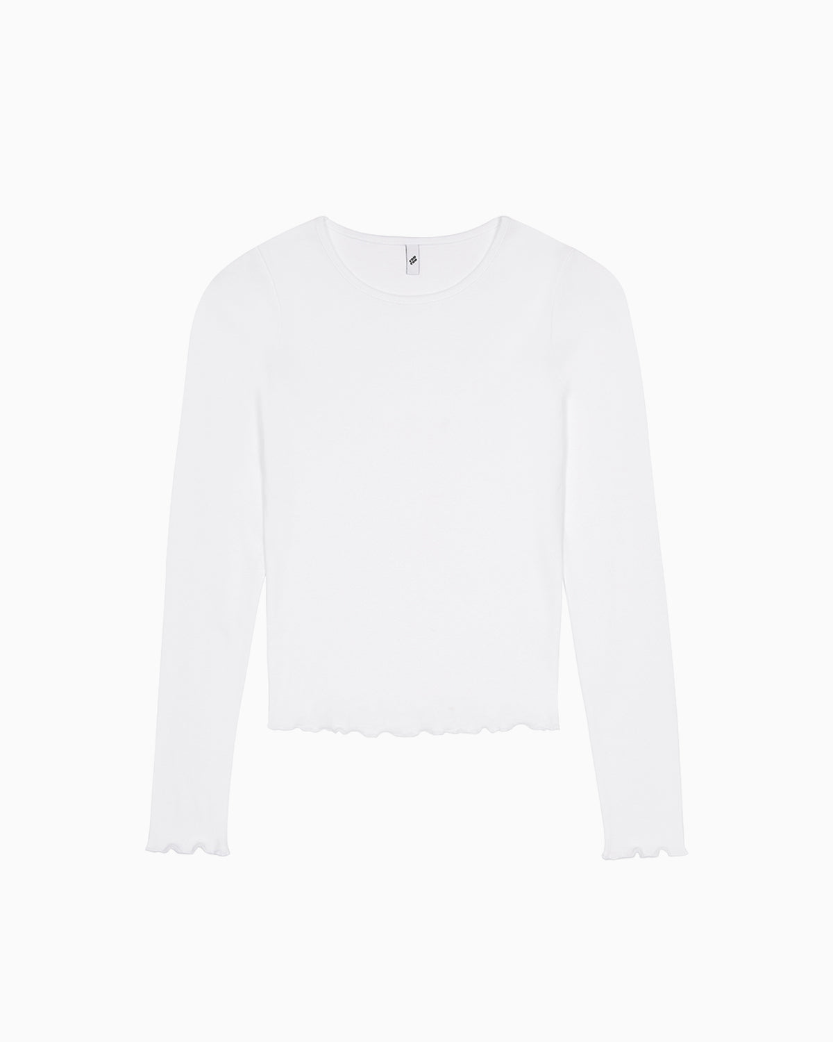 The Frilly Long Sleeve: White Cotton Jersey – Cou Cou Intimates