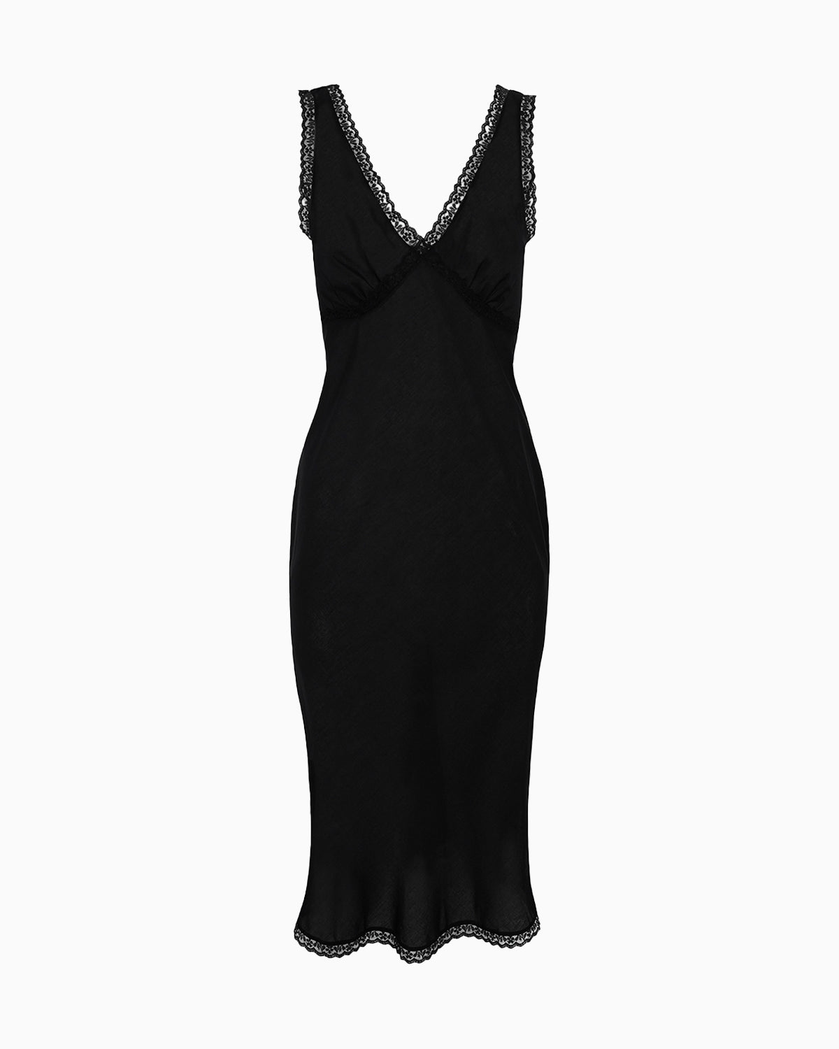 The Iris Slip: Cotton Voile Black L