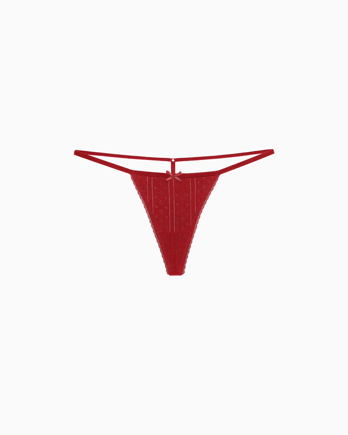 The Tanga: Cherry Red Pointelle – Cou Cou Intimates