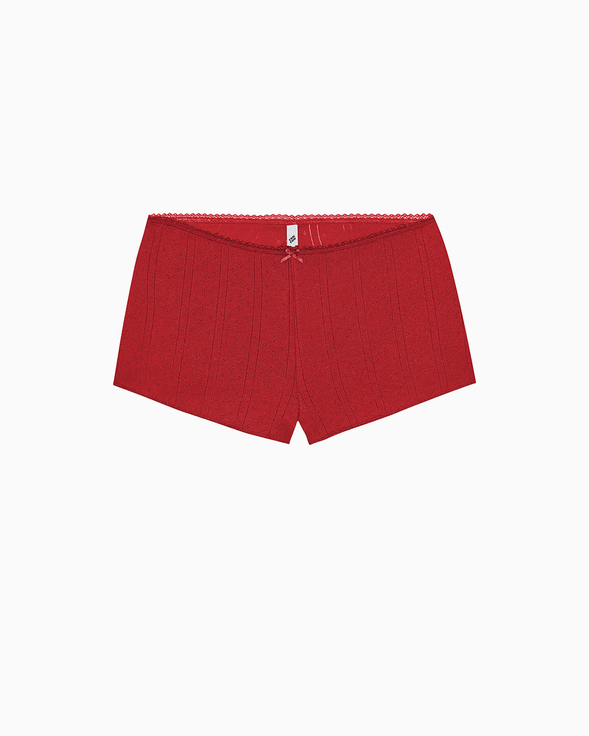 The Teeny Tiny Short: Cherry Red Pointelle – Cou Cou Intimates