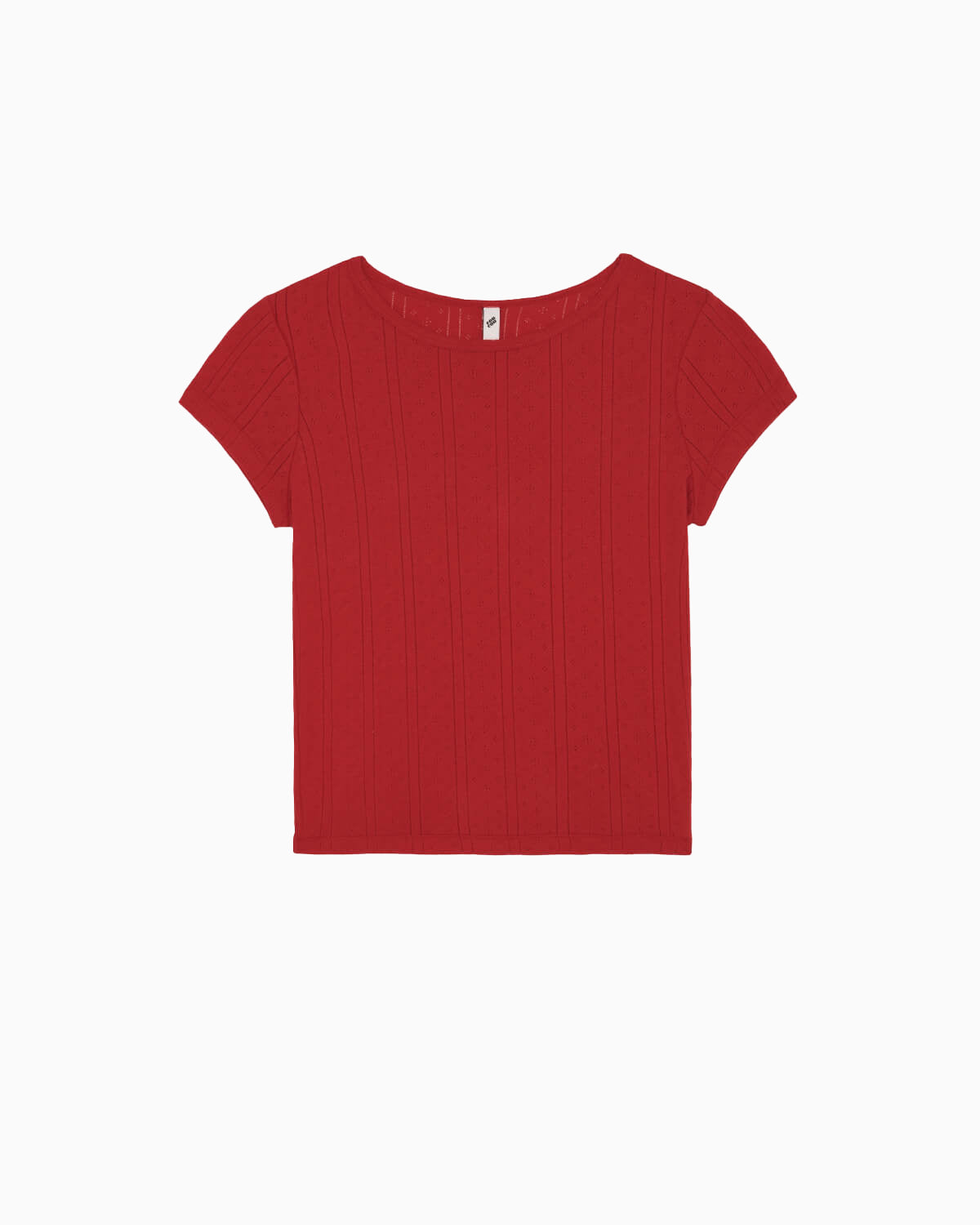 The Baby Tee: Cherry Red Pointelle – Cou Cou Intimates