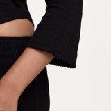 The Rina Long Sleeve: Black Pointelle