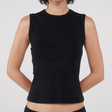 The Muse Tank: Black Cotton Jersey