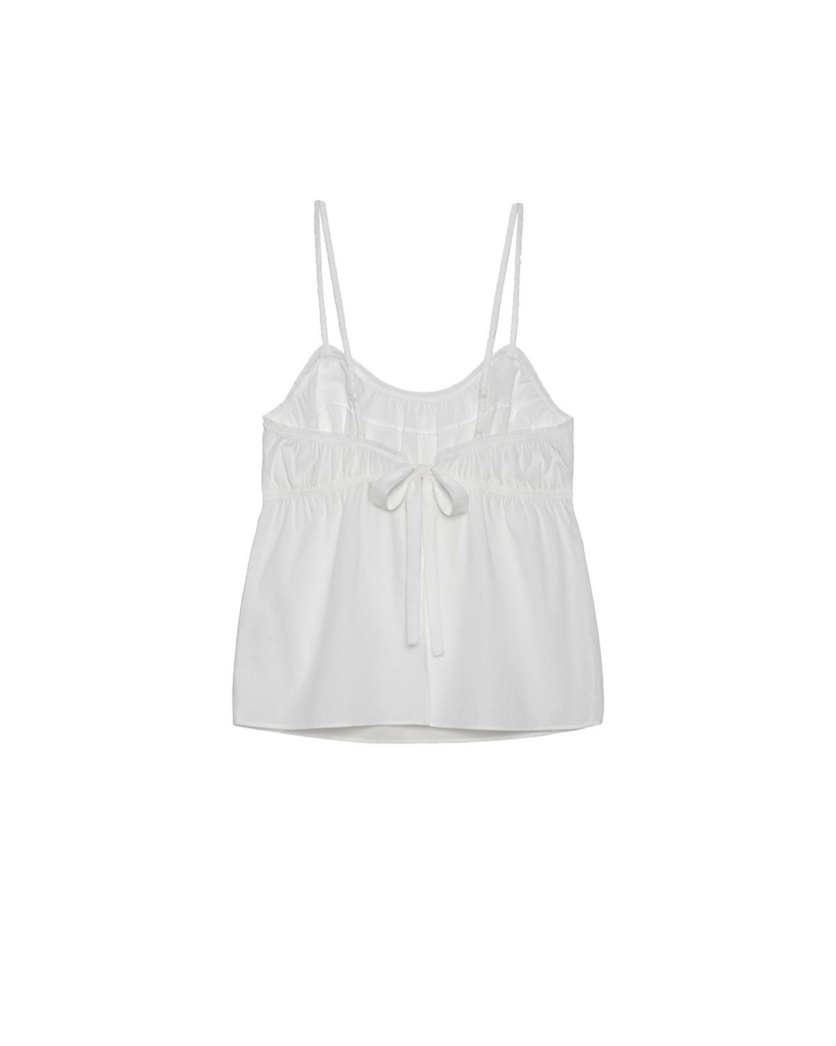 White spaghetti strap top on a white background