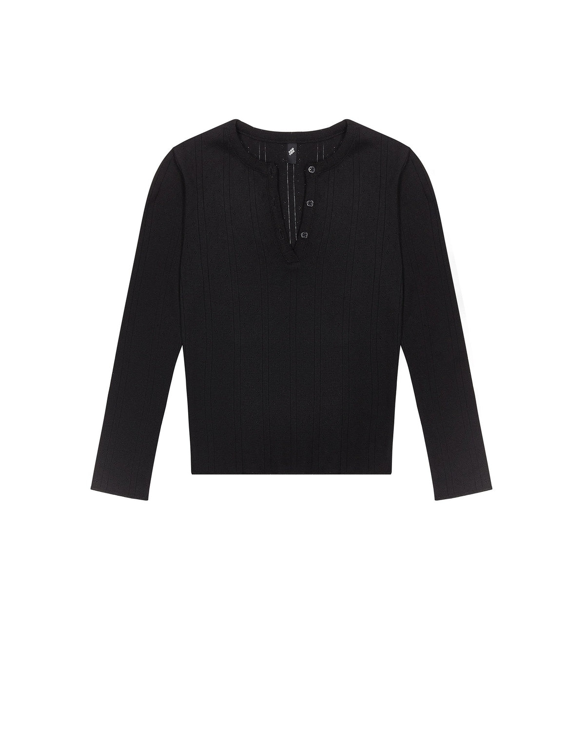 Black long-sleeve shirt on a white background