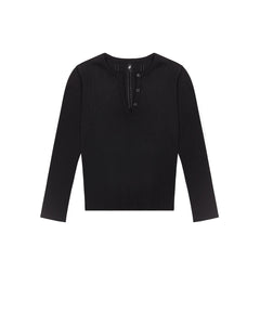 Black long-sleeve shirt on a white background