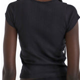 The Baby Tee: Black Pointelle
