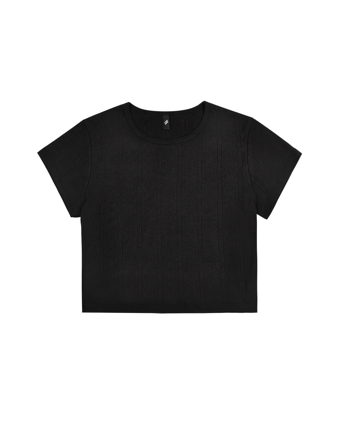 Black t-shirt on a white background