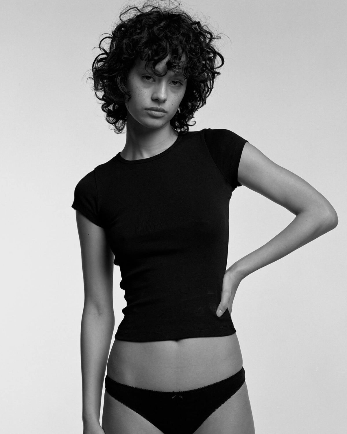 The Baby Tee: Black Cotton Jersey – Cou Cou Intimates
