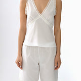 The Bermuda Short: White Cotton Voile
