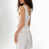 The Bermuda Short: White Cotton Voile