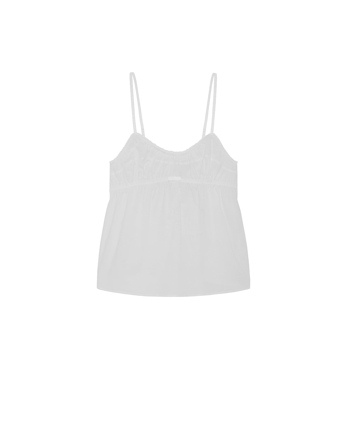 White spaghetti strap top on a white background