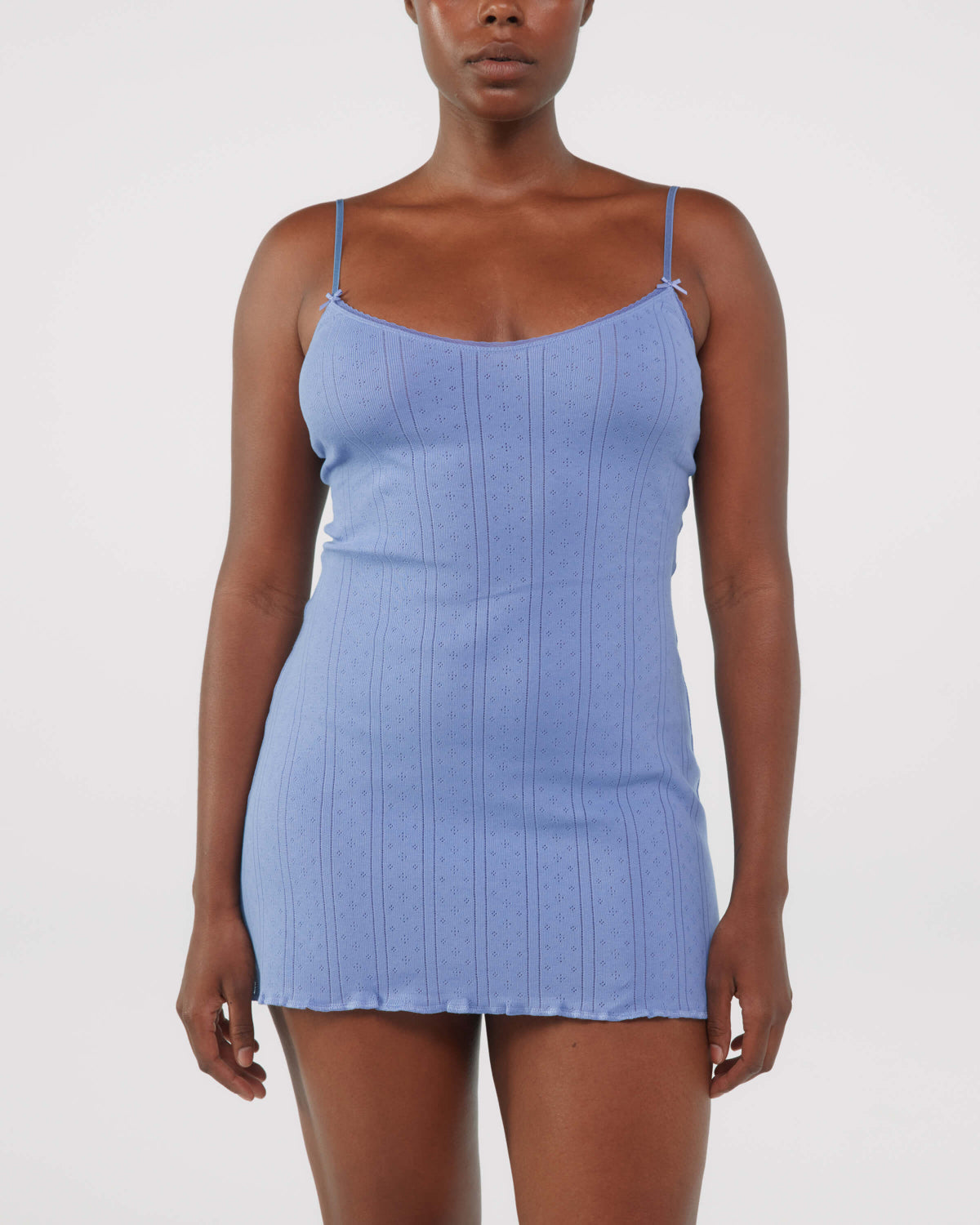 The Cami Slip: French Blue Pointelle – Cou Cou Intimates
