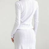 The Cardigan: White Pointelle