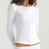 The Cardigan: White Pointelle