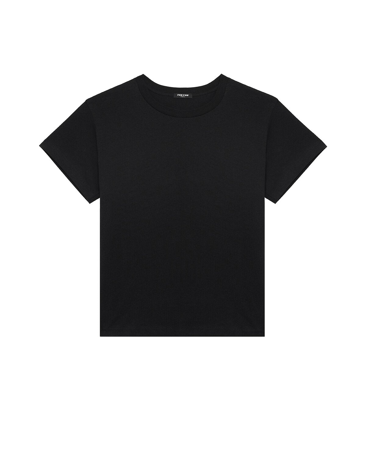 Black t-shirt on a white background