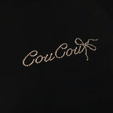 Black background with 'Cou Cou' text in rhinestones