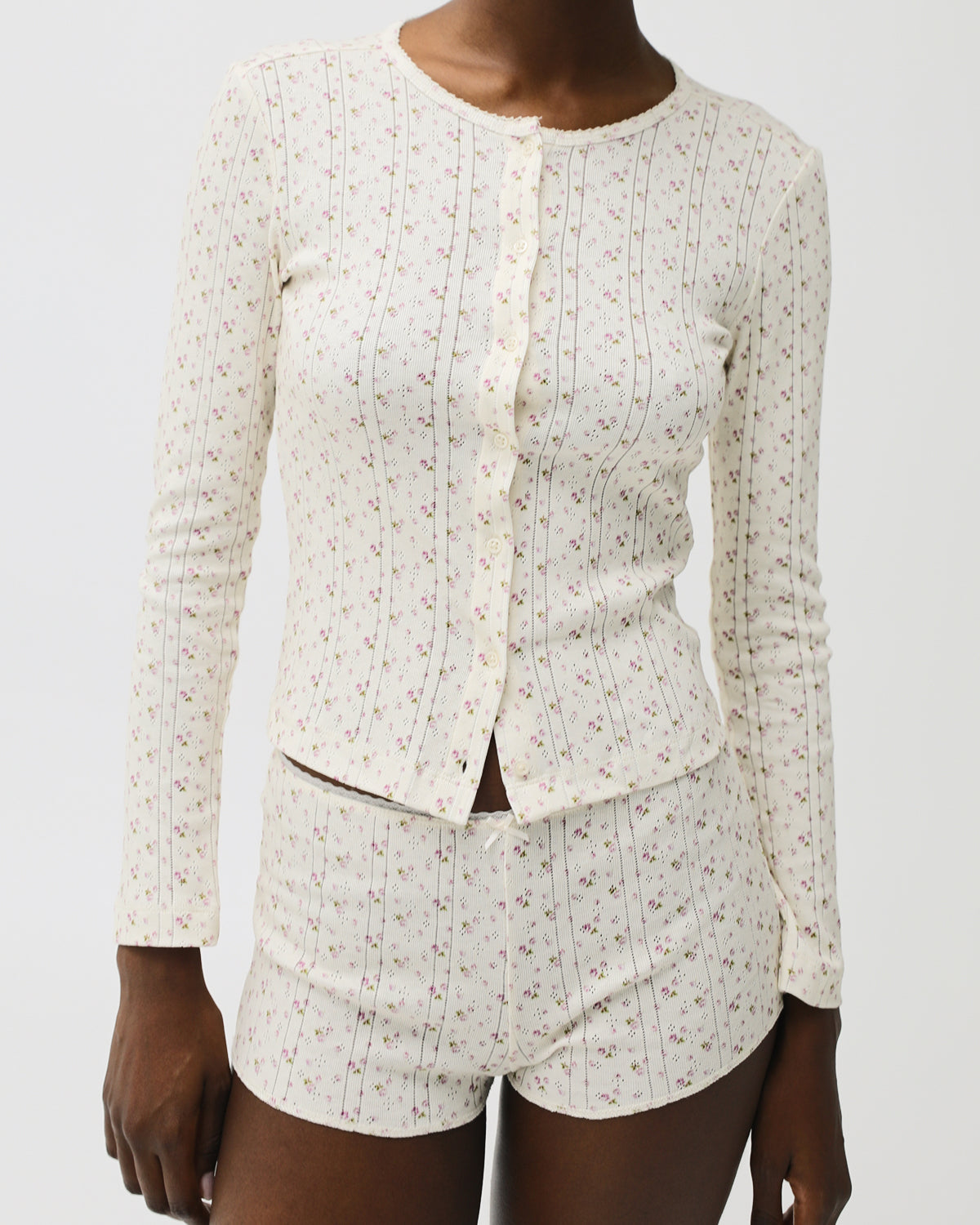 The Cardigan: English Rose Pointelle – Cou Cou Intimates