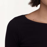 The French Midi Sleeve: Black Cotton Jersey