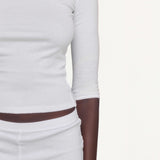 The French Midi Sleeve: White Cotton Jersey