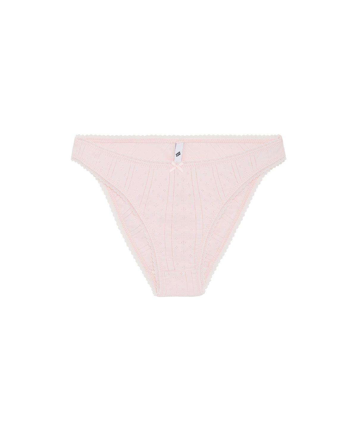 Light pink underwear on a white background