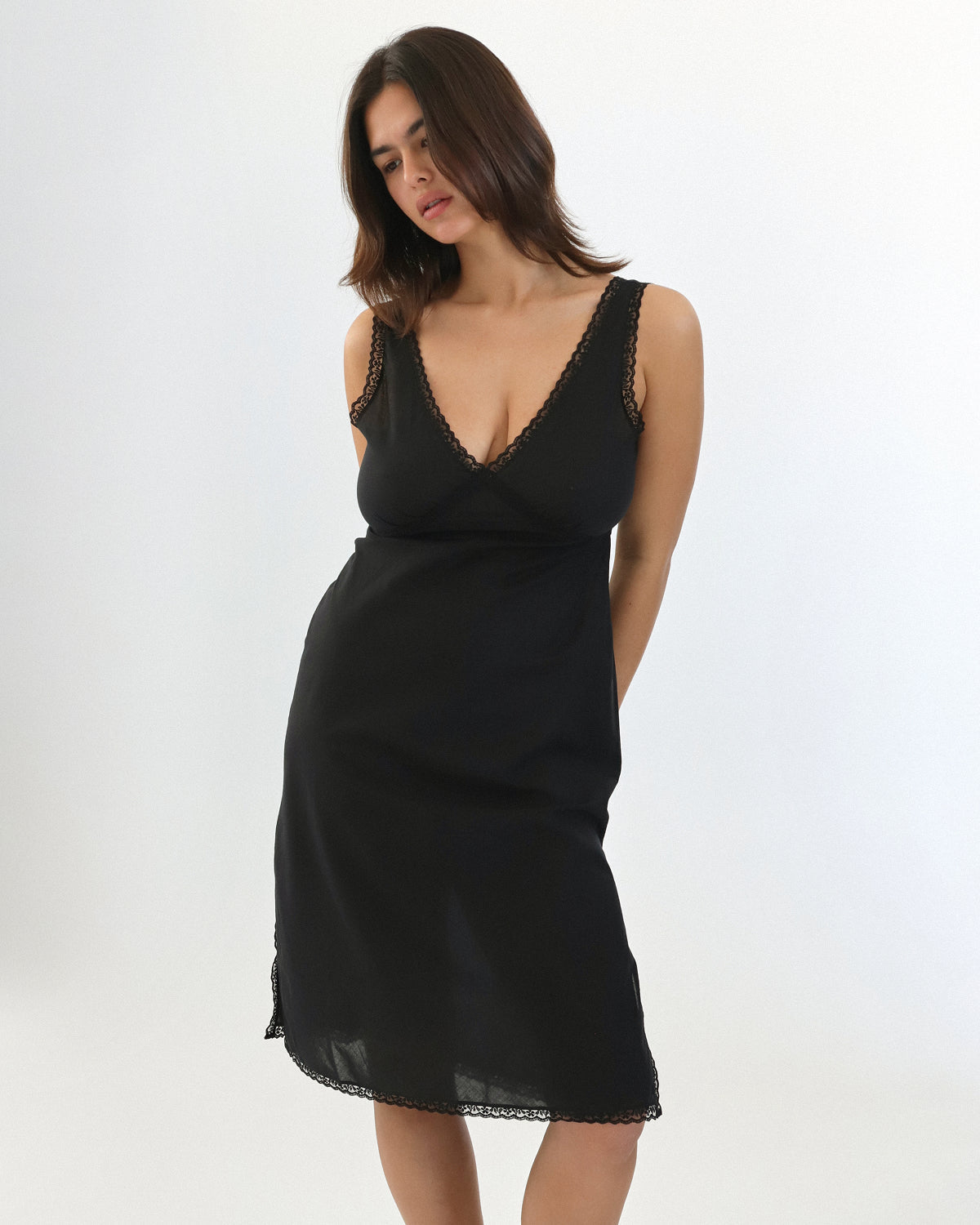 The Iris Slip: Black Cotton Voile – Cou Cou Intimates