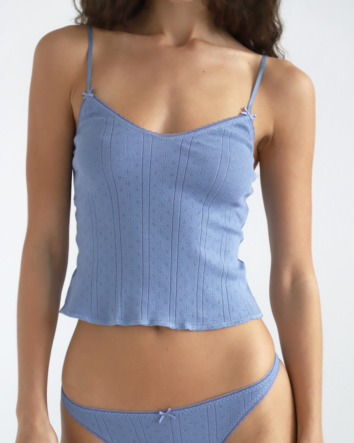 The Long Cami: French Blue Pointelle – Cou Cou Intimates