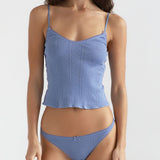 The Long Cami: French Blue Pointelle