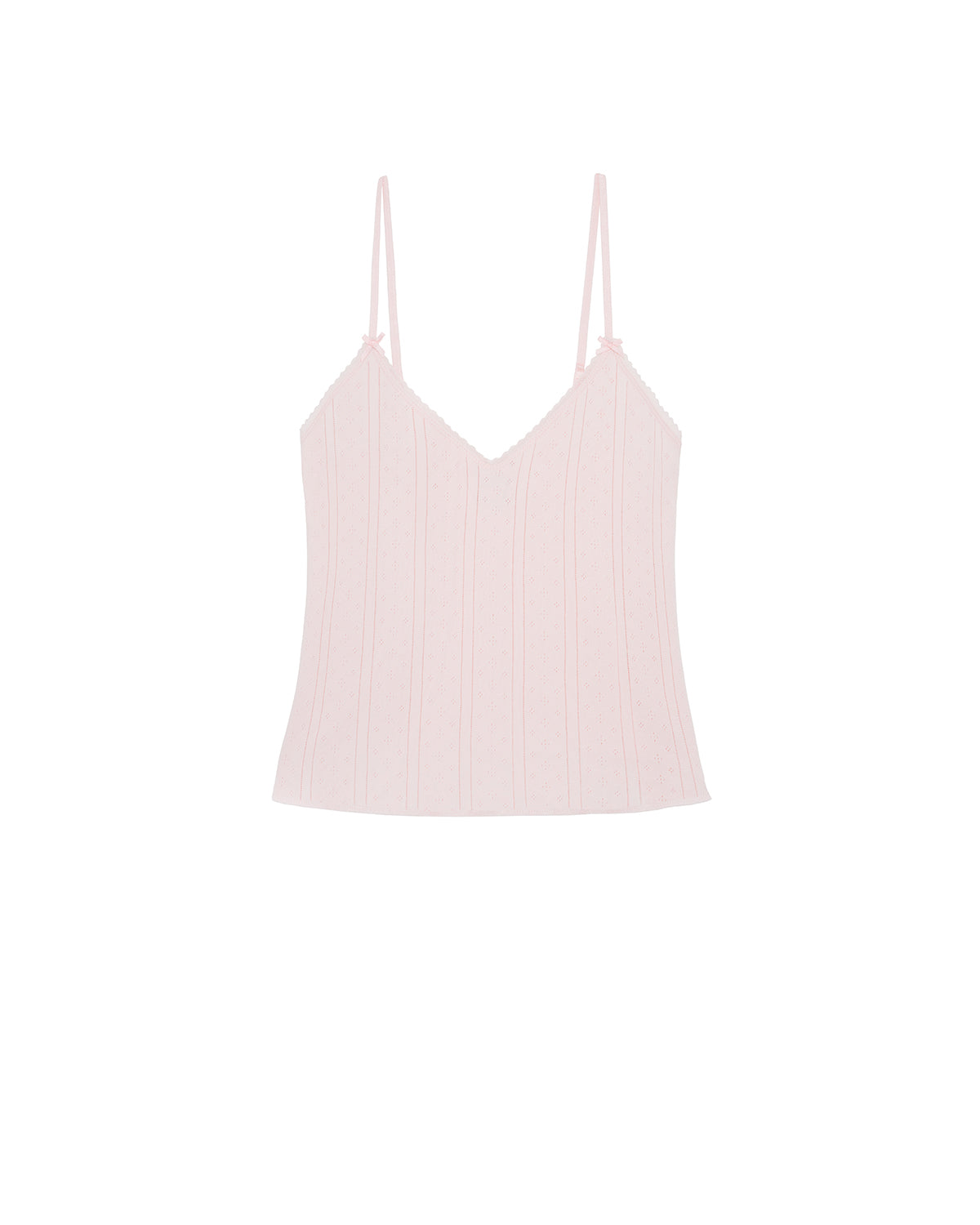 Light pink spaghetti strap top on a white background