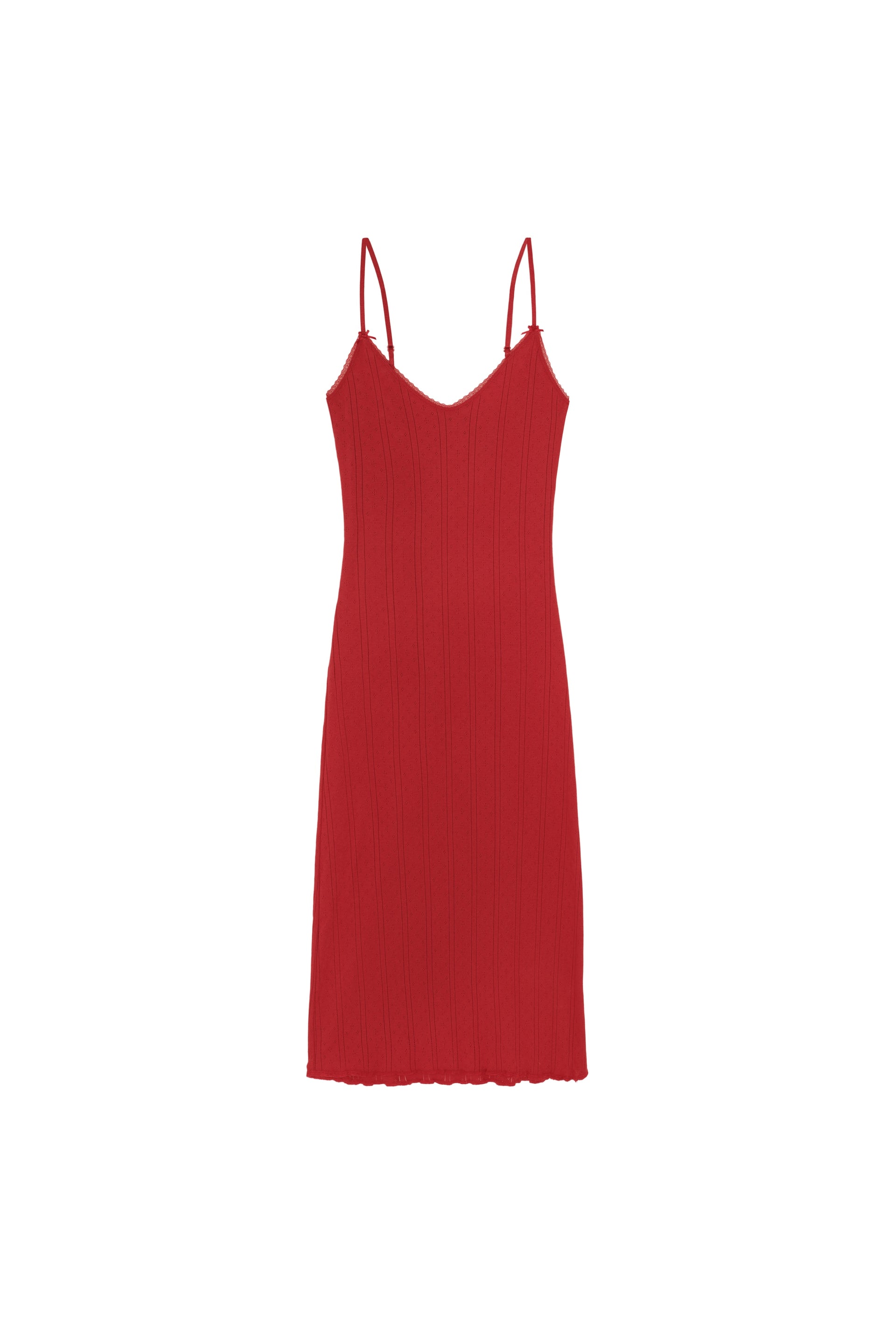 knee length dresses for ladies The Midi Slip Cherry Red – Cou Cou Intimates
