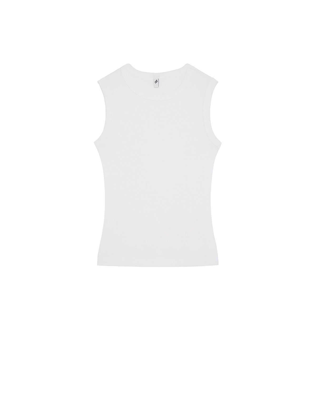 White sleeveless top on a white background