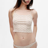 The Crop Picot Tank: English Rose Pointelle