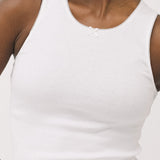 The Vest: White Cotton Jersey