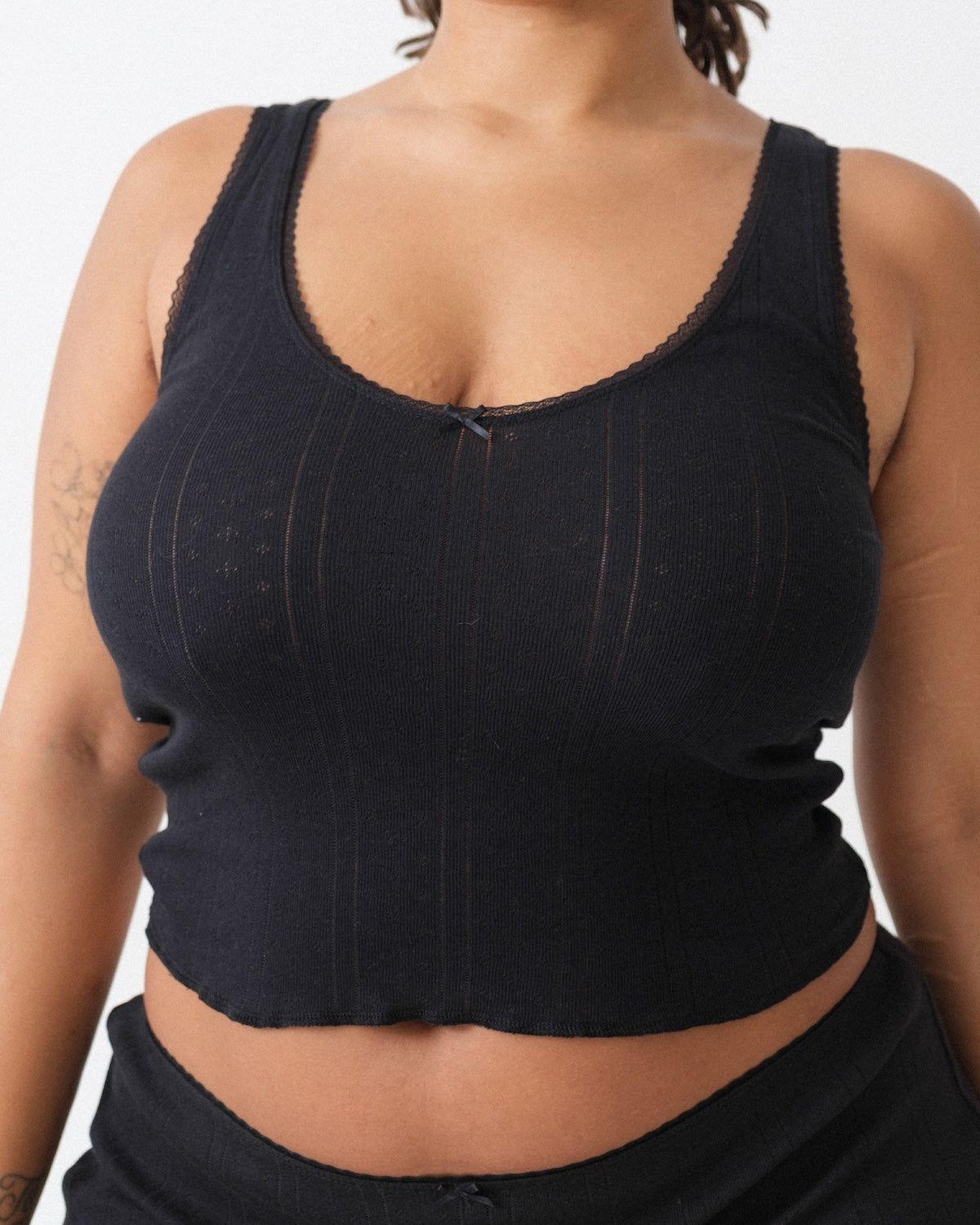 The Scoop Tank: Black Pointelle – Cou Cou Intimates
