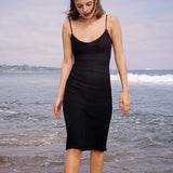 The Midi Slip: Black Pointelle