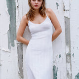 The Midi Slip: White Pointelle