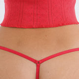 The Tanga: Cherry Red Pointelle