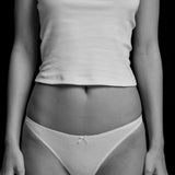The Thong: White Cotton Jersey