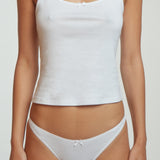The Thong: White Cotton Jersey