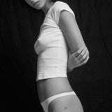 The Thong: White Cotton Jersey