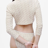 The Crop Cardi: English Rose Pointelle