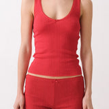 The Teeny Tiny Short: Cherry Red Pointelle