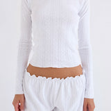 The Bateau: White Pointelle