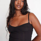 The Balconette Dress: Black Pointelle