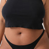 The Halter: Black Pointelle