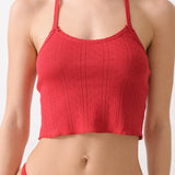The Halter: Cherry Red Pointelle