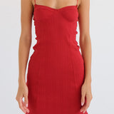 The Balconette Dress: Cherry Red Pointelle