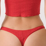 The Halter: Cherry Red Pointelle