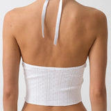 The Halter: White Pointelle